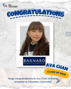 UI Taekwondo students Ava Chan accepted to Columbia University