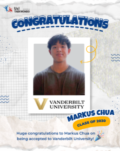 UI Taekwondo student Markus Chua accepted to Vanderbilt University